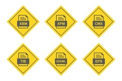 Set Of File Formats Icons Product Image 1
