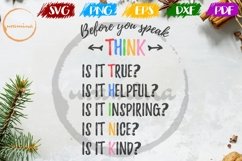 Before You Speak Kids Sign SVG Cut Files - PDF - PNG Product Image 1