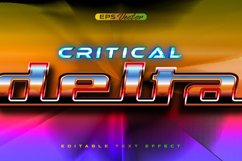 Retro shiny Y2K editable text effect critical delta Product Image 1