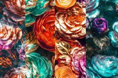Iridescent Vintage Flowers Digital Papers Product Image 4