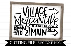 Village Mercantile Home Goods Sign - Hand lettered SVG Product Image 1