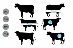 Cow SVG, Cow Monogram Svg, Farm animal cow, Cow Cut File. Product Image 1