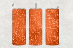 Burnt Orange Hearts Sparkle Tumbler Sublimation Product Image 1