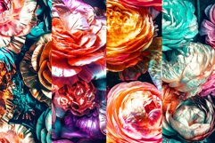 Iridescent Vintage Flowers Digital Papers Product Image 5