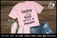 Happy Girl Who Wanders Hiking SVG Quote Cut File Product Image 2