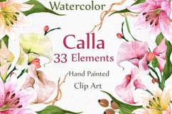 Watercolor floral clip art Product Image 1