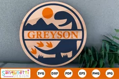Dinosaur name sign svg, boys dino cut file, nursery room svg Product Image 1