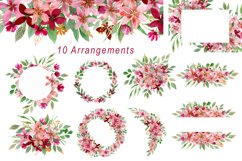 Burgundy and gold bouquets - watercolor clipart,arrangements Product Image 2