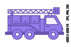 Colored Fire Truck Icon Product Image 1