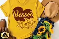 Heart SVG PNG EPS DXF Blessed SVG Floral Heart SVG Cut files Product Image 3