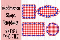 Red Gingham with Stars Sublimation Templates Product Image 1