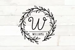 Family Monogram Sign Floral Wreath svg Product Image 4