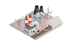Power concept banner, isometric style Product Image 1