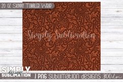 Tooled Leather Sublimation Tumbler Wrap| 20oz | Png Product Image 2