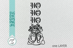 HO HO HO Christmas porch vertical sign svg dxf digital file Product Image 2