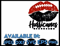 Football SVG DXF JPEG Silhouette Cameo Cricut Hurricanes lip Product Image 3