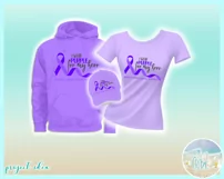 I Wear Purple For My Hero Chrons Disease Ribbon SVG Product Image 2