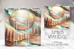 Pink and gold forest pattern tumbler 20oz wrap designs png Product Image 1