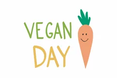 Vegan day. Text with a cute cartoon carrot. SVG/PNG/EPS/JPG Product Image 2