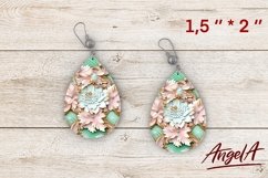 3d flower earrings / teardrop earring sublimation Product Image 1