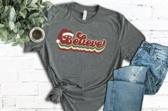 Believe Retro Christmas SVG - PNG, DXF, SVG, EPS, Cut File Product Image 5