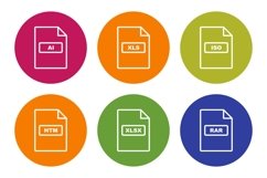 Set Of File Formats Icons Product Image 1