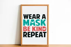 Mask SVG PNG EPS DXF Face Mask SVG BE KIND SVG Cut File Product Image 4