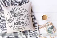 Fresh Flower Market SVG | Round Farmhouse Sign SVG | dxf Product Image 4