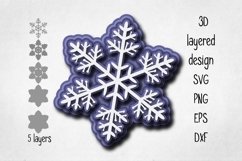3D layered snowflake Product Image 1