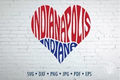 Indianapolis Indiana Cut File | Heart Word Art Product Image 2
