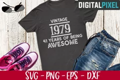 Vintage 1979, 41st Birthday SVG PNG EPS - Birthday SVG Product Image 2