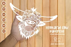 Highland Cow Paper Cut, Laser Cut SVG Product Image 1