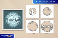 Never Quit Layered Papercut 3D Product Image 1