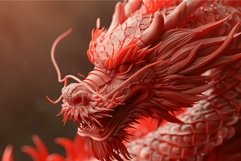 Majestic red dragon sculpture in closeup Product Image 1