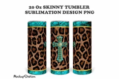 Leopard 20oz Skinny Tumbler Design Sublimation PNG Product Image 2