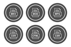 Set Of File Formats Icons Product Image 1