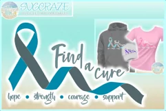 Find A Cure Two Colors Ribbon Svg Dxf Eps Png Pdf Files Product Image 1