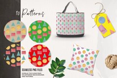 Modern Watercolor Seamless Patterns Watercolor Paper Shapes Product Image 3