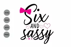 Six and Sassy Svg, Birthday Svg, Sixth Birthday Svg. Product Image 1