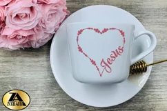 Jesus SVG PNG EPS DXF Floral Heart SVG Monogram SVG Cut file Product Image 5