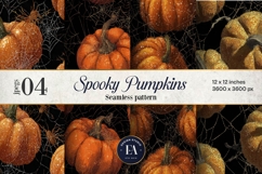 Spooky Pumpkin Pattern, Autumn Pumpkin Digital Paper Product Image 1