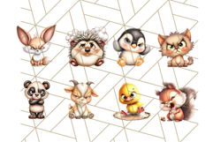 Adorable Angry Animals Clipart PNG, Cute Moody Faces Png Product Image 8