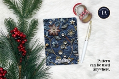 Navy Crystal Embroidery | Luxury Denim Fabric Texture Product Image 4