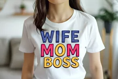 WIFE MOM BOSS clipart | Mothers day Sublimation design png Product Image 2