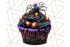 Halloween Cupcake PNG Clipart with Witch Hats and Ghosts Product Image 4