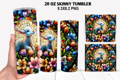 Lamb Skinny Tumbler 20oz Wrap Design, Easter Tumbler PNG Product Image 1