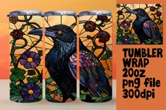 Colorful Birds in Stained Glass 20oz Tumbler Wrap Product Image 1