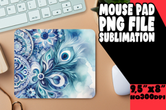 Blissful Mouse Mat Sublimation PNG, Watercolor Patter Product Image 1