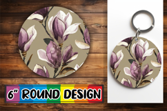 Luminous Round Ornaments Sublimation, Flower Pattern Product Image 1