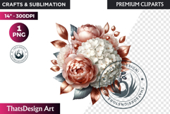 Ethereal Floral arrangements Clipart PNG Rose gold and blush Product Image 1